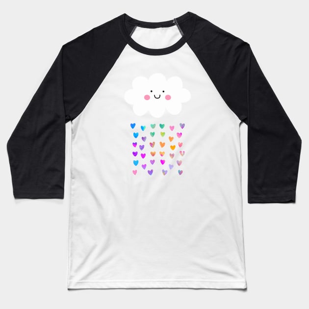 Happy cloud Baseball T-Shirt by Seven Trees Design